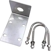 GRARRO Stainless Steel Antenna Mount Bracket with U Style Bolts for Ham UHF VHF CB Cellular Trucker Antenna Use Accepted