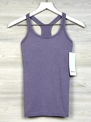 Lululemon Ebb To Street Tank w/ Built In Bra Size 6 B/C Purple Ash PPAS 76950.