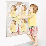 Sensory Wall Mirror for Toddlers: 4 Bubbles Mirror for Kids Unbreakable - Sensory Wall Decor for Sensory Room, Daycare, Nursery