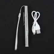 Torch Flashlight LED USB Rechargeable Light Lamp Camping Silver Useful