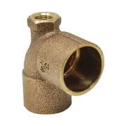 Libra Supply 3/4'' x 1/8'' x 3/4'' inch Brass Baseboard Tee C x FIP x C, 5 Pack
