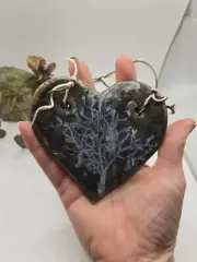 Artisan Crafted Pottery Clay Moody Black Heart Tree Wall Hanging Handmade