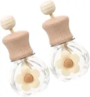 Cabilock Empty Glass Car Perfume Diffuser Bottle Essential Oil Vent Diffuser for Car Decorative Aromatherapy Bottle Wooden Cap