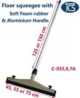 NEW Plastic Floor Squeegee with Soft Foam Rubber and Aluminium Handle