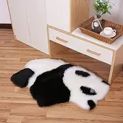 Small Rug Rainbow Rug Small carpetPanda Cartoon Pattern Rugs Long Hair Plush Black White Carpets for Bedroom Living Room Cute Koala Floor Mats Home Decoration,B