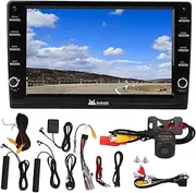 Brilluxa Car Radio Head Unit, 2Din Multimedia Player with 9in Touchscreen and Backup Camera, Bluetooth 5.0 Car Stereo System, GPS USB Video Music Player