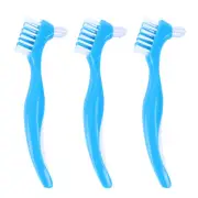 3 PCS Double Sided Toothbrush False Teeth Toothbrush Hard Cleaning Brush