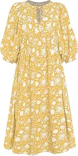 [Hatant] Maxi Dress for Women Midi Dress Floral Printed Summer Dresses Half Sleeve Boho Chiffon Flowy Long Dress Boho Vacation
