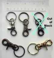 40 Heavy Duty LOBSTER SCISSOR Claw Clasp w/ Key Ring ~ Mix/Match from 4 Colors!
