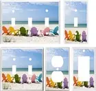 ADIRONDACK CHAIRS ON THE BEACH IMAGE LIGHT SWITCH COVER PLATE U PICK SIZE