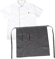 [BEBEMOKO] Mens Chef Coat Women Cooking Apron Restaurant Chef Coat Cooker Apron Oil-splashing Kitchen Apron Chefs Jacket Reusable Chef Apron Grease Proofing Apron Chef Coats White Cloth