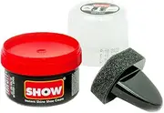 [SHOW] Black Instant Shine Shoe Polish Cream with Sponge for Shoes Boots Bags - Unisex 50ml 1 Unit Polish Cream - Leather Nourishment and Conditioner - Shoe Care Products, Black, 50 ml