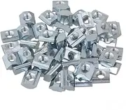 BQLZR Silver Carbon Steel T Sliding Nuts M5 Thread for European Standard 20 Series Aluminum Profile Extrusion Slot Pack of 50