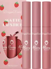 BLUGY Wonderful Lipstick Strawberry Set Lip Gloss. Waterproof Matte Lip Glaze.
