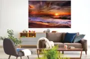 beach-clouds-cloudy colorful-sea -high quality Canvas painting Home decor