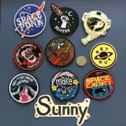 Iron On Sew On Cloth Patch Craft DIY Badge Fabric Patch Space Nasa Rocket Ship