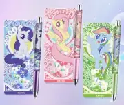 My Little Pony 2023 Black Ink Gel Pen 0.5mm Fluttershy Rainbow Dash Rarity