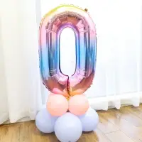 在飛比找樂天市場購物網優惠-生日派對裝飾數字鋁膜氣球大號馬卡龍色數字寶寶周歲百天裝飾氣球