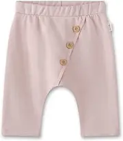 [Sanetta] Unisex Baby Purple | Practical and Comfortable Organic Cotton Sweatpants Trousers with Elastic Waist and Decorative Slant Button Placket Clothing