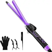Curling Wand, 25mm Hair Curling Tongs, Curling Iron For Long Hair, Curling Tongs 120 ℃ ~ 210 ℃, Hair Curler With Adjustable Temperature, Curling Iron With Heat Glove, Large Curling Wand, Auto Shut-Off