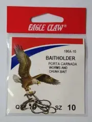Eagle Claw 186A-10 #10 10Ct Bronze Baitholder Hooks