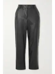 [Commando] Commando - Cropped Faux Leather Straight-leg Pants - Black - x small x small Black