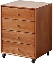 Filing Cabinet Multifunctional File Cabinet Simple Removable Storage Organizer Bedside Cabinet Under The Table Drawer Cabinet Four Drawer Cabinet Storage Cabinet(Natural)