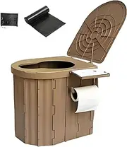 Camping Potty - Foldable Portable Potty with Lid,Reusable Travel Supplies, Large Capacity Hiking Accessories for Outdoor