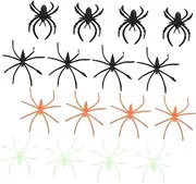 Yardwe 100Pcs Glow Dark Spider Rings for Halloween Decorations for Cosplay Parties and Home Decor Ring Adornment Scary Atmosphere Enhancer