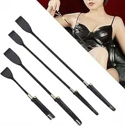 PU Leather Riding Horse Crop with Anti-Slip Grip Gel Handle,Paddle Whip Cosplay Restraint Bondage BDSM Toys&Game For Adult (45CM)