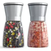 Salt and Pepper Grinder Set - Refillable Grinder Adjustable Coarseness of Pep...
