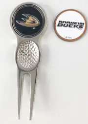 NHL Golf Divot Repair Tool + Ballmark Anaheim Mighty Ducks Silver Tool