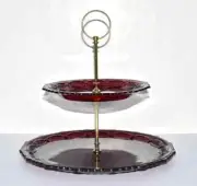 AVON 1876 CAPE COD COLLECTION RUBY RED TWO TIER SERVER NIB NEW