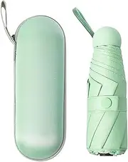Travel Umbrella, Mini Folding Compact Umbrella with Case, Portable Lightweight Compact Parasol Outdoor with 95% UV Protection for Sun & Rain, Light Compact Design Perfect for Girls and Women