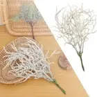 Decorations Simulation Flowers White Grass Artificial Plant Snow Pine Branch