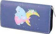 [LIFKOME] Multi-Functional Women's Long Wallet Elephant Design Elegant Clutch Bag Zipper for Daily Use