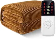 Thermal Mattress Cover Electric Thermal Blanket Warmer with 4 Levels of Temperature, Suitable for Temperature Changes, Hypoallergenic Fabric for Bedroom