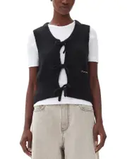 Ganni Tie Front Sweater Vest