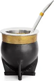 Cultural Yerba Mate Tea Set - 304 Stainless Steel with Elegant Copper Finish