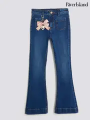 River Island Blue Girls Jupiter Snaffle Flare Jeans (W87320) | $55