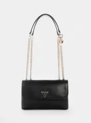 GUESS Black Daryna Convertible Crossbody Flap Bag