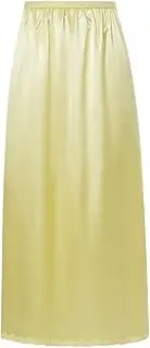 [STKARCV] Women Half Slip Underskirt Summer Fall Clothes Solid Color Elastic Waist Inner Lining Skirt Long Underskirt for Ladies