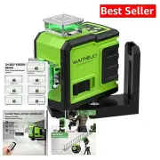 IP54 Waterproof 3x360° Green Laser Level with Remote & Adjustable Brightness