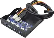 Cablecc USB 3.0 HUB 4 Ports Front Panel to Motherboard 20pin Connector Cable for 3.5 Inch Floppy Bay