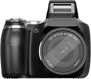 Dpofirs Vlogging Camera 4K 60MP with 12X Optical Zoom 6X Digital Zoom, Compact Digital Camera for YouTube Photography Travel Vlog, Portable Video Cameras with Flash (Black)