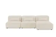 Brosa Memphis Modular 3 Seater Sofa with Chaise (Cream)