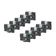 Compatible with Brother P-Touch Tze TZ-S241 3/4" Adhesive Black/White Tape 10PK