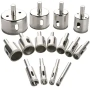 15PCS 15mm-50mm Diamond Drill Bits Hole Saw Diamond Drill Bit Set For Diamond Coating Carbon Steel For Glass Ceramics Po