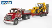 Bruder Mack Granite Truck + JCB 4CX Backhoe Loader