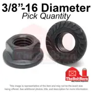 3/8"-16 Grade 8 Serrated Flange Whiz Lock Nuts Coarse Plain & Oil (Pick Qty)